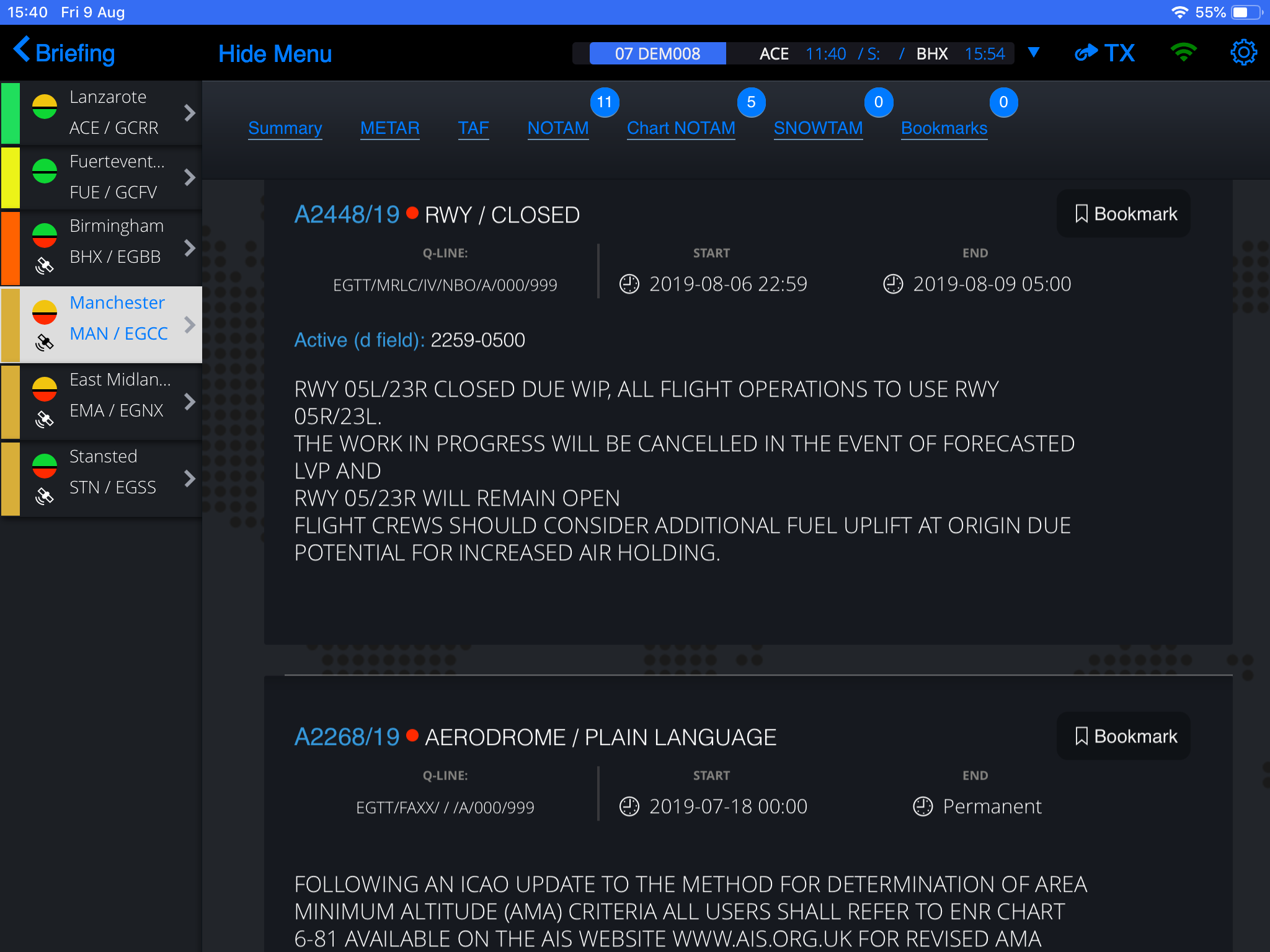 Карта notam онлайн